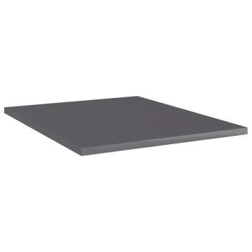 High Gloss Grey Bookshelf Boards - 8 pcs | HipoMarket