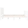 White King Size Bed Frame with Headboard | Solid Wood