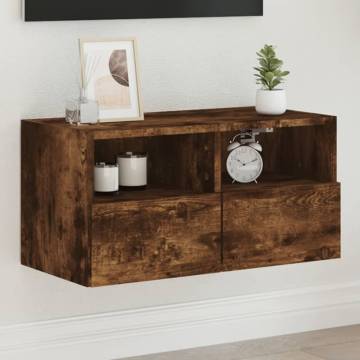 TV Wall Cabinet Smoked Oak 60x30 cm - Stylish Storage Solution