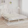 Bed Frame White Solid Wood 200x200 cm Colour white Size 200 x 200 cm 