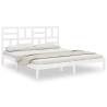 Elegant White Solid Wood Bed Frame 200x200 cm - HipoMarket