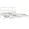 Elegant White Solid Wood Bed Frame 200x200 cm - HipoMarket