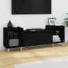 Stylish Black TV Cabinet - 160x35x55 cm Engineered Wood