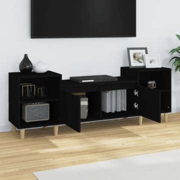 Stylish Black TV Cabinet - 160x35x55 cm Engineered Wood