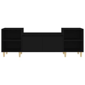 Stylish Black TV Cabinet - 160x35x55 cm Engineered Wood