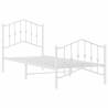 Elegant Metal Bed Frame with Headboard - White 80x200 cm