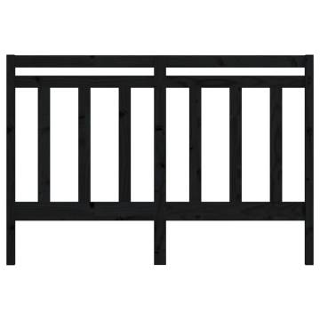 Stylish Black Bed Headboard - Solid Pine Wood - 141x4x100 cm