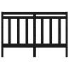 Stylish Black Bed Headboard - Solid Pine Wood - 141x4x100 cm