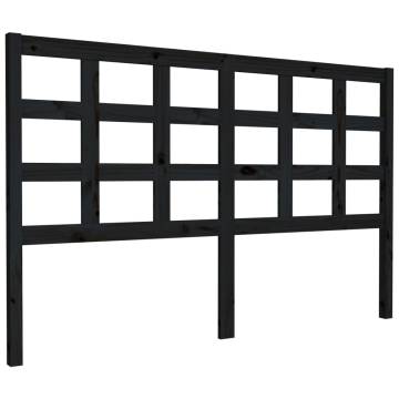 Black Bed Headboard - Solid Pine Wood | 156x4x100 cm