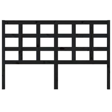 Black Bed Headboard - Solid Pine Wood | 156x4x100 cm