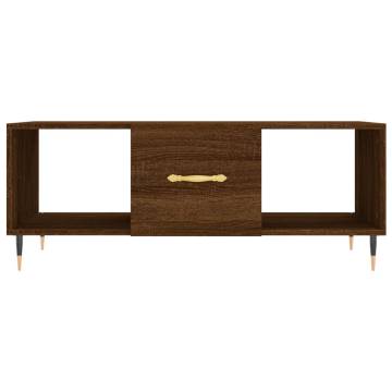 Elegant Brown Oak Coffee Table - 102x50x40 cm