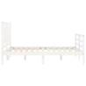 Bed Frame with Headboard - White Small Double Solid Wood