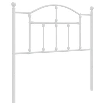 Stylish White Metal Headboard - 90 cm | HipoMarket