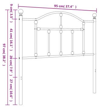 Stylish White Metal Headboard - 90 cm | HipoMarket