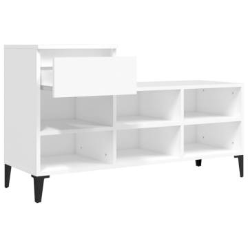 Elegant White Shoe Cabinet - 102x36x60 cm Engineered Wood