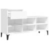 Elegant White Shoe Cabinet - 102x36x60 cm Engineered Wood