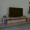 TV Cabinet with LED Lights Sonoma Oak 230x36.5x40 cm Colour sonoma oak Quantity in Package 1 Width 230 cm 