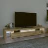 Stylish TV Cabinet with LED Lights in Sonoma Oak | Hipo Market