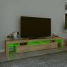 Stylish TV Cabinet with LED Lights in Sonoma Oak | Hipo Market