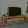 Stylish TV Cabinet with LED Lights in Sonoma Oak | Hipo Market