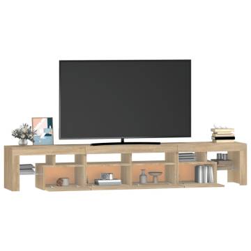 Stylish TV Cabinet with LED Lights in Sonoma Oak | Hipo Market