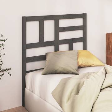 Stylish Grey Bed Headboard - Solid Pine Wood (106x4x104 cm)