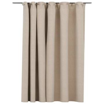 Linen-Look Blackout Curtain Beige 290x245 cm | Hipomarket