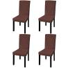 Straight Stretchable Chair Cover 4 pcs Brown Colour brown Quantity in Package 4 