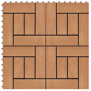 22 pcs WPC Decking Tiles - Teak Colour, 2 sqm | Hipomarket