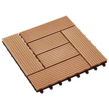 22 pcs WPC Decking Tiles - Teak Colour, 2 sqm | Hipomarket