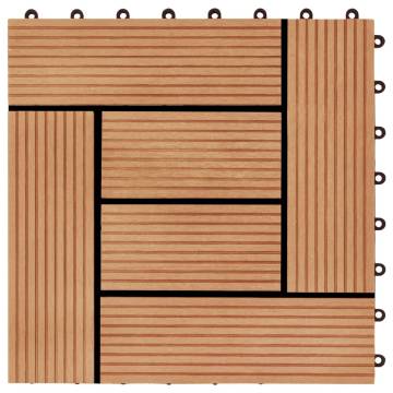 22 pcs WPC Decking Tiles - Teak Colour, 2 sqm | Hipomarket