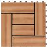 22 pcs WPC Decking Tiles - Teak Colour, 2 sqm | Hipomarket