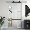 Sliding Door Black 76x205 cm Tempered Glass and Aluminium Colour black and matt Size 76 x 205 cm Quantity in Package 1 Pattern 2 horizontal bars 