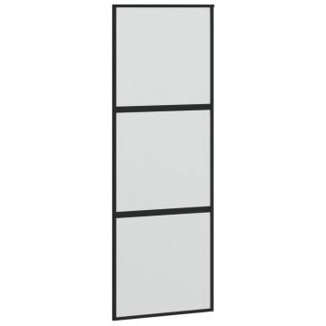 Sliding Door Black 76x205 cm - Tempered Glass & Aluminium