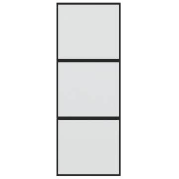 Sliding Door Black 76x205 cm - Tempered Glass & Aluminium