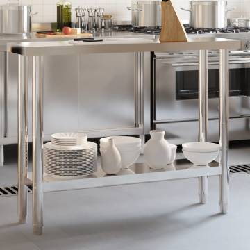 Stainless Steel Kitchen Work Table - 110x30x85 cm