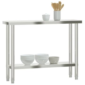 Stainless Steel Kitchen Work Table - 110x30x85 cm