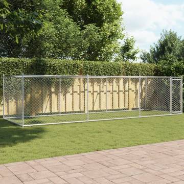 Dog Cage with Door Grey 6x2x1.5m - Durable Galvanised Steel