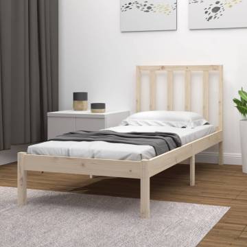 Solid Pine Bed Frame 90x190 cm Single - Timeless Design