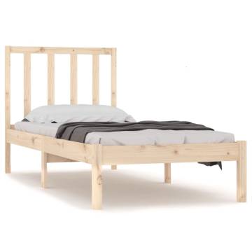 Solid Pine Bed Frame 90x190 cm Single - Timeless Design