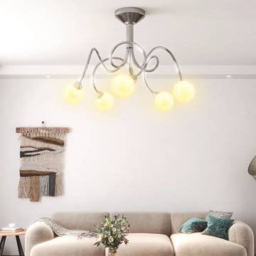 Ceiling Lamp with Round Glass Shades | 5 G9 LED Lights