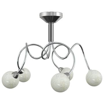 Ceiling Lamp with Round Glass Shades | 5 G9 LED Lights