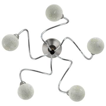 Ceiling Lamp with Round Glass Shades | 5 G9 LED Lights