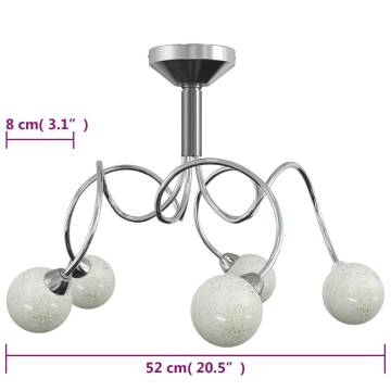 Ceiling Lamp with Round Glass Shades | 5 G9 LED Lights