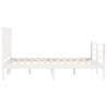 Elegant White Small Double Bed Frame with Headboard