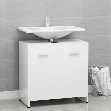 High Gloss White Bathroom Cabinet - Stylish Storage Solution