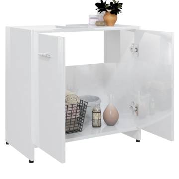 High Gloss White Bathroom Cabinet - Stylish Storage Solution