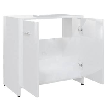 High Gloss White Bathroom Cabinet - Stylish Storage Solution