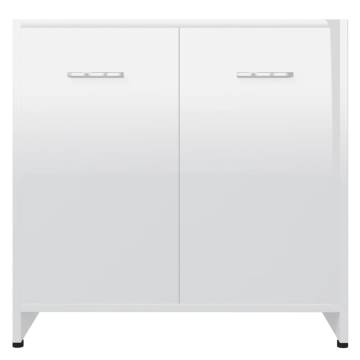 High Gloss White Bathroom Cabinet - Stylish Storage Solution