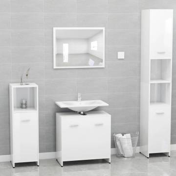 High Gloss White Bathroom Cabinet - Stylish Storage Solution